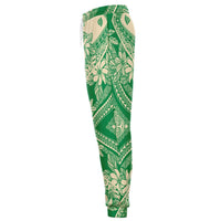 Polynesian Plumeria Mix Green Joggers - Polynesian Pride