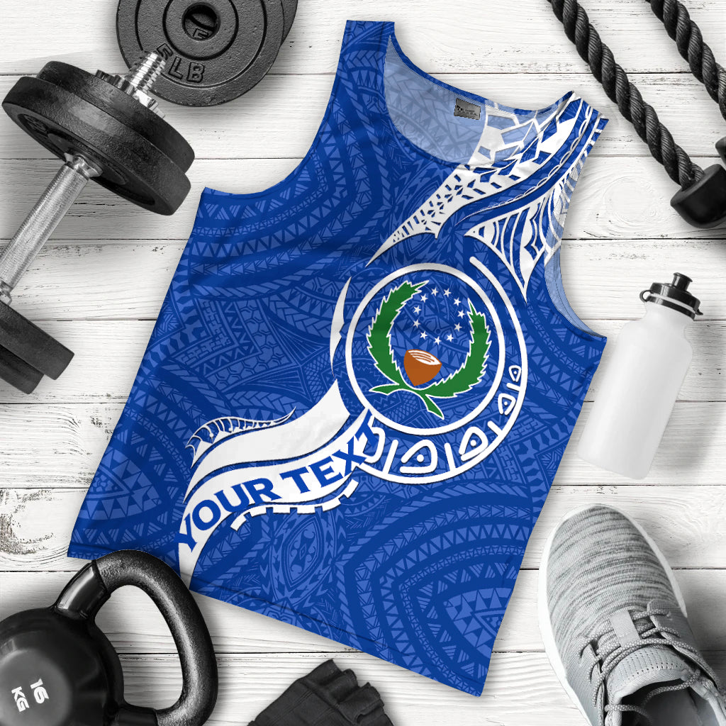 (Custom Personalised) Pohnpei Men Tank Top - Micronesia Pride Blue - LT12 - Polynesian Pride