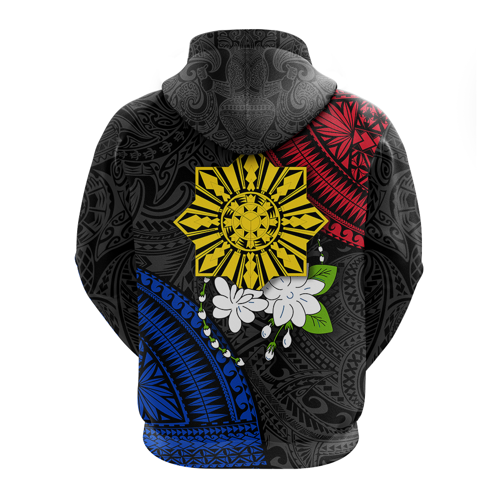 Custom Philippines Sampaguita Filipino Sun Hoodie LT12 - Polynesian Pride