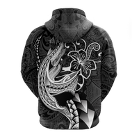 Custom Polynesian Shark Tattoo Hawaii Tribal Hoodie LT12 - Polynesian Pride