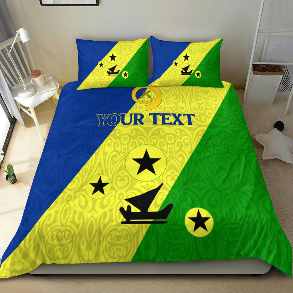 (Custom Personalised) Vanuatu Malampa Province Bedding Set - Flag Style - LT12 - Polynesian Pride