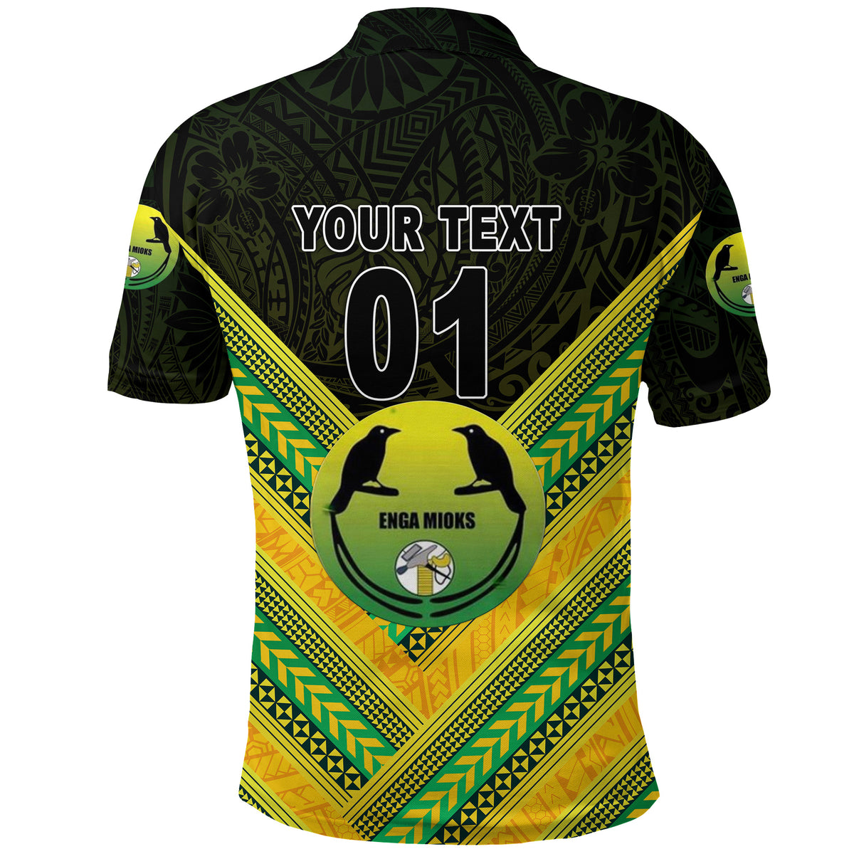 Custom Papua New Guinea Enga Mioks Polo Shirt Rugby Original Style Black, Custom Text and Number LT8 - Polynesian Pride