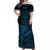 Hawaii Kanaka Map Off Shoulder Long Dress Blue Color Style LT6 Women Blue - Polynesian Pride