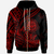 Federated States of Micronesia Zip Hoodie Plumeria Flowers Red Version Unisex Black - Polynesian Pride