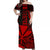 Hawaii Kanaka Map Off Shoulder Long Dress Red Color Style LT6 Long Dress Red - Polynesian Pride