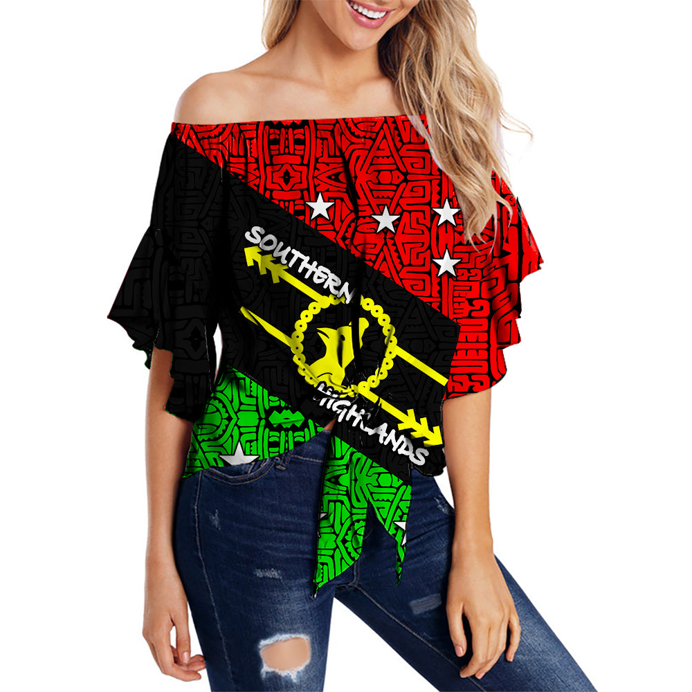 Southern Highlands Province Off Shoulder Waist Wrap Top Of Papua New Guinea LT6 - Polynesian Pride