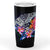 Polynesian Tumbler - Manta Ray And Hibiscus Flowers