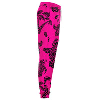 Polynesian Turtle Palm And Sea Pebbles Pink Joggers - Polynesian Pride