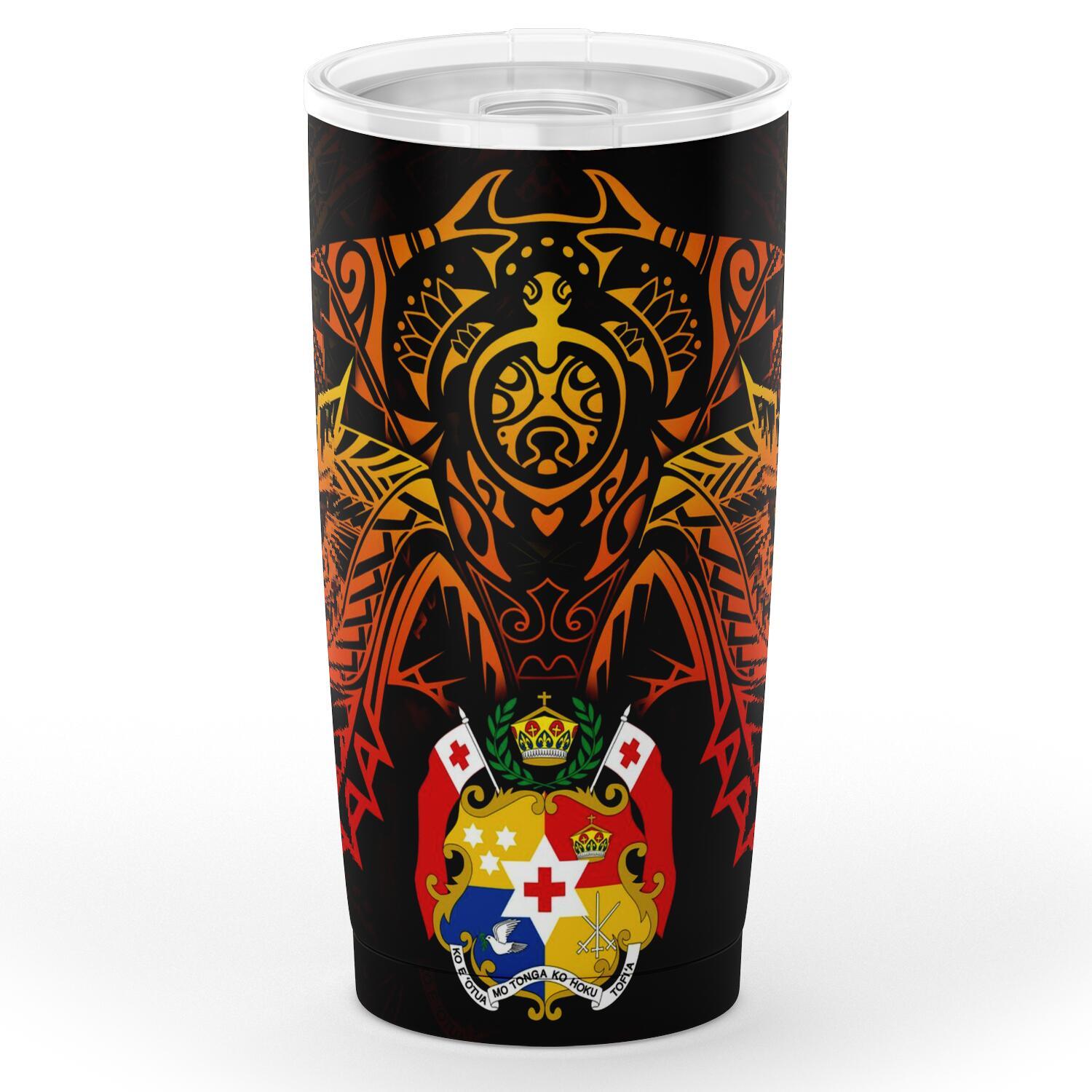 Tonga Polynesian Tumbler - Red - Polynesian Turtle Manta Ray