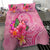 New Caledonia Polynesian Custom Personalised Bedding Set - Floral With Seal Pink - Polynesian Pride