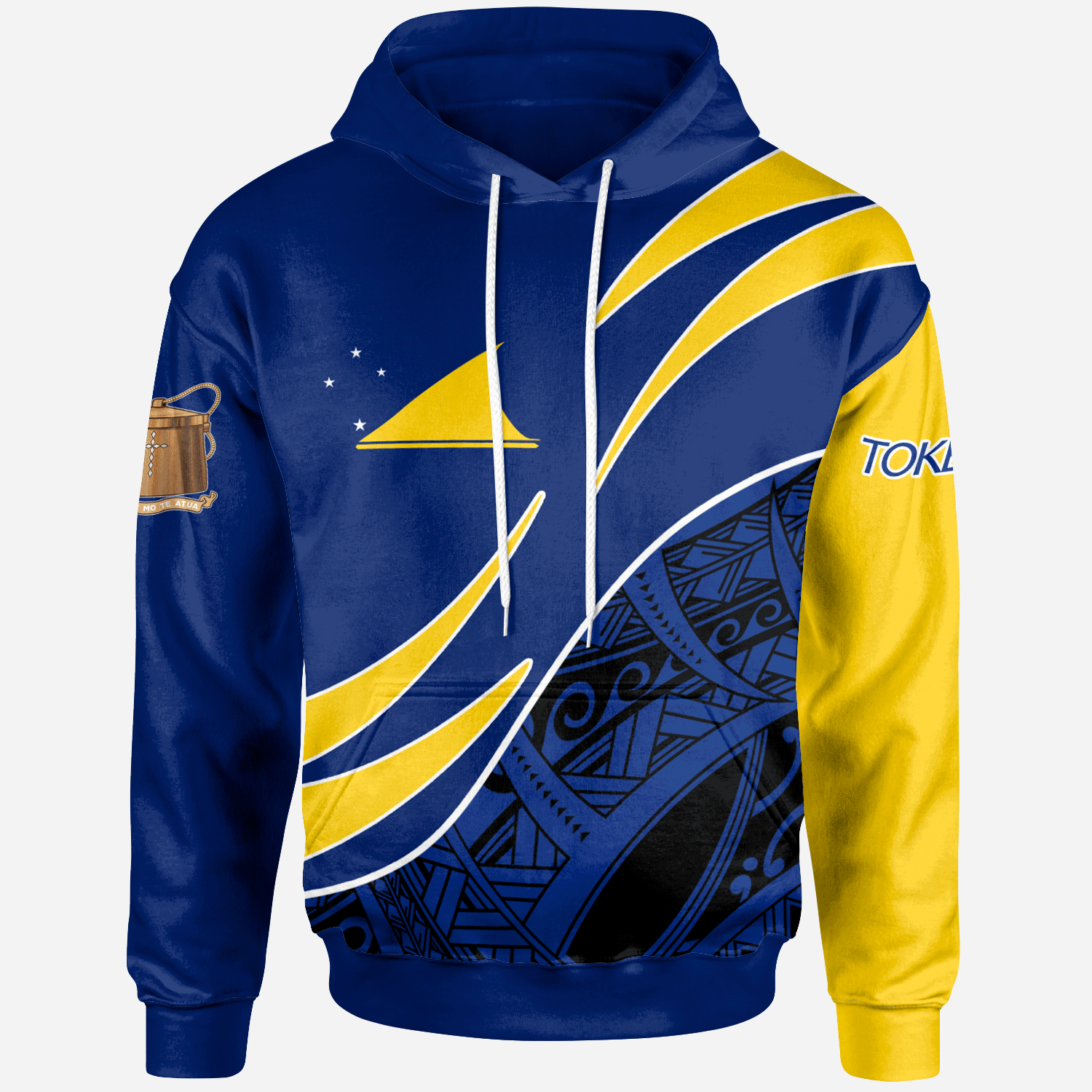 Tokelau Hoodie Symmetrical Lines Unisex Blue - Polynesian Pride