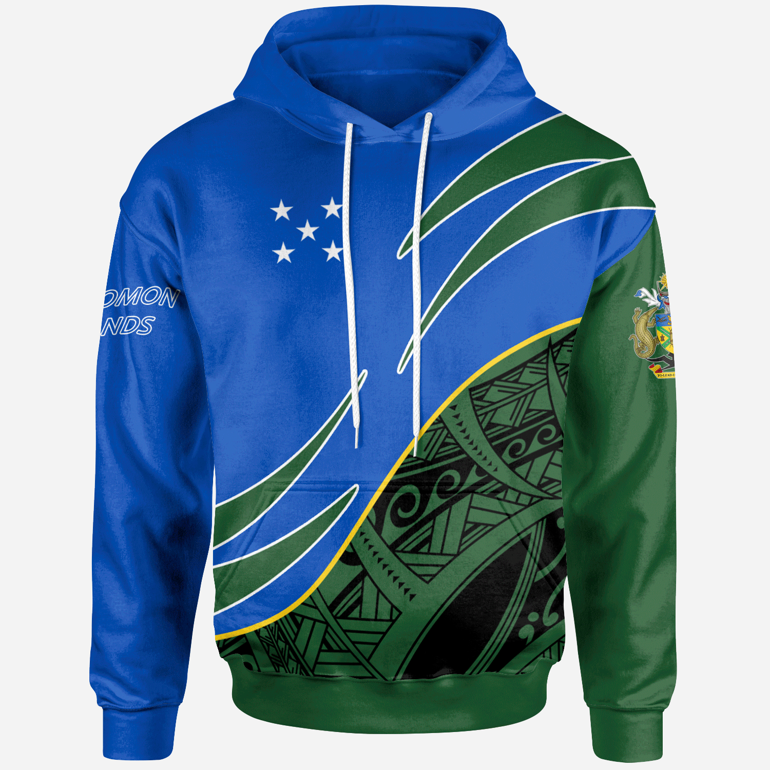 Solomon Islands Hoodie Symmetrical Lines Unisex Blue - Polynesian Pride