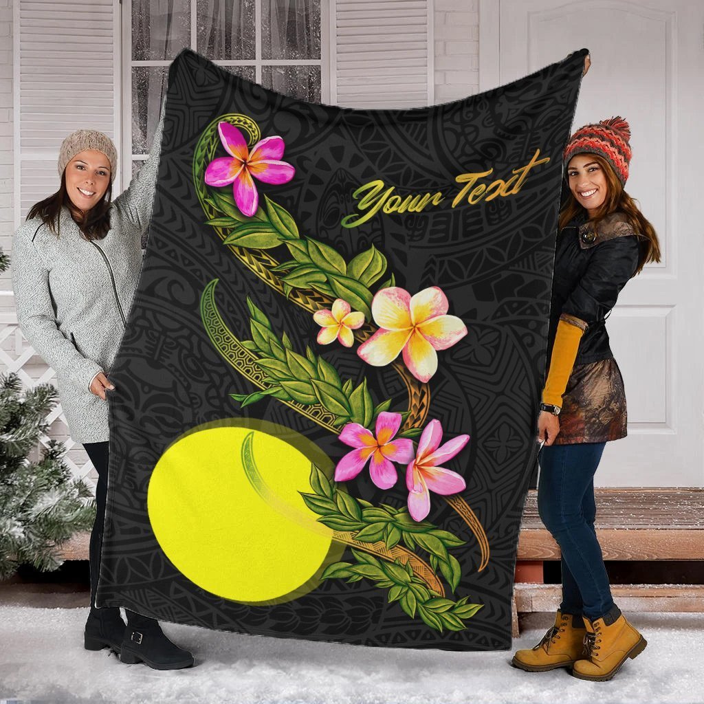 Palau Polynesian Custom Personalised Blanket - Plumeria Tribal - Polynesian Pride