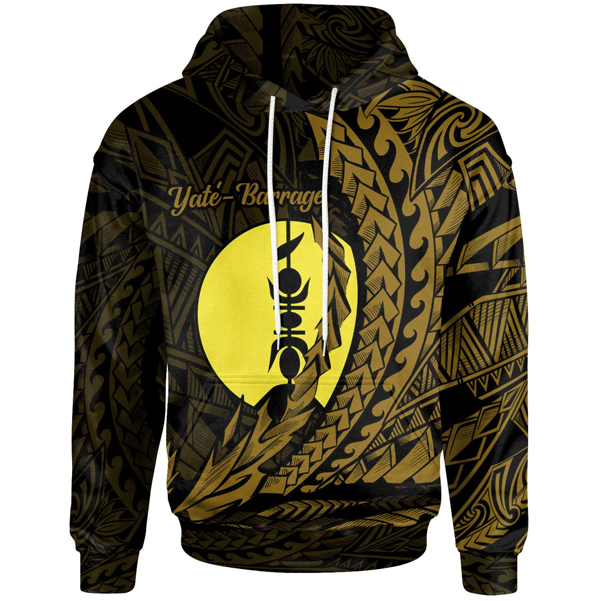 New Caledonia Hoodie Yate Barrage Wings Style Unisex Black - Polynesian Pride