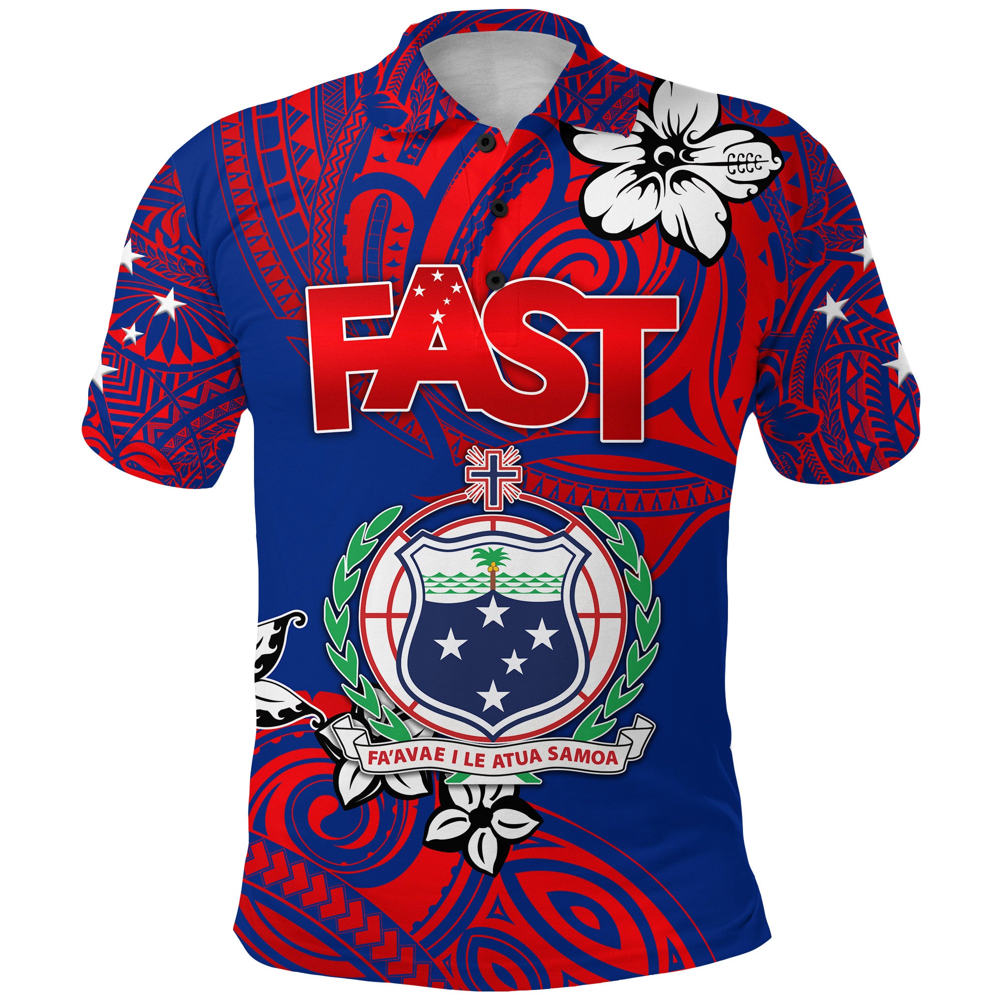 Samoa FAST Party Polo Shirt Unique Vibes LT8 - Polynesian Pride