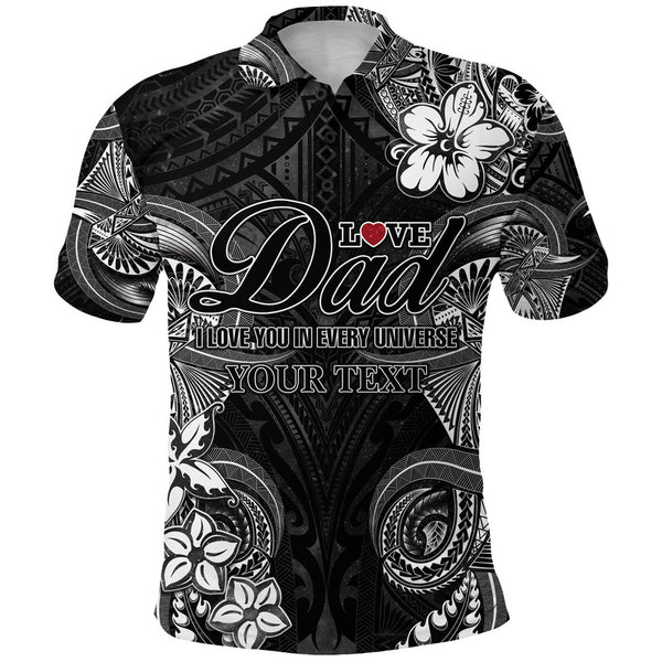 (Custom Personalised) Happy Fathers Day Polynesian Hoodie Dress I Love You Dad Gold LT6