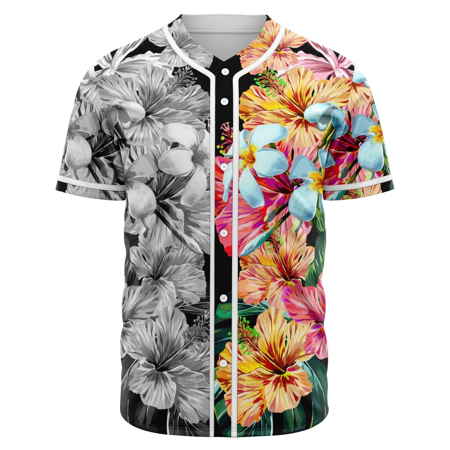 Hawaii Forest Tropical Flower Baseball Jersey Art - Polynesian Pride