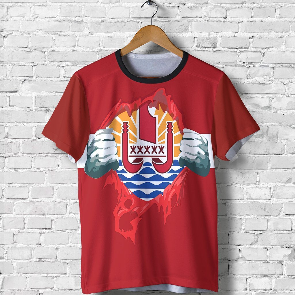 Tahiti T Shirt Tahiti Flag A6 Unisex Red - Polynesian Pride