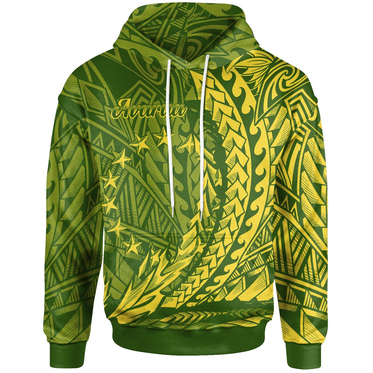 Cook Islands Hoodie Avarua Wings Style Unisex Green - Polynesian Pride