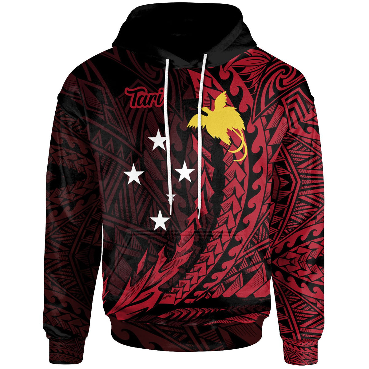 Papua New Guinea Hoodie Tari Wings Style Unisex Black - Polynesian Pride