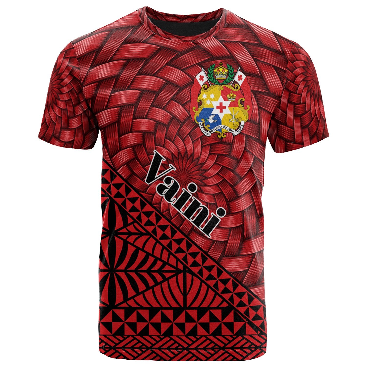 Tonga T Shirt Vaini Tapa Patterns With Bamboo Unisex Red - Polynesian Pride