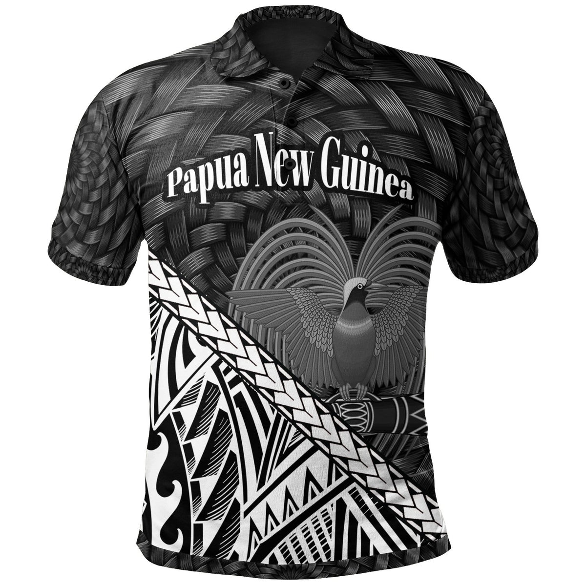 Papua New Guinea Polo Shirt White Polynesian Patterns With Bamboo Unisex White - Polynesian Pride