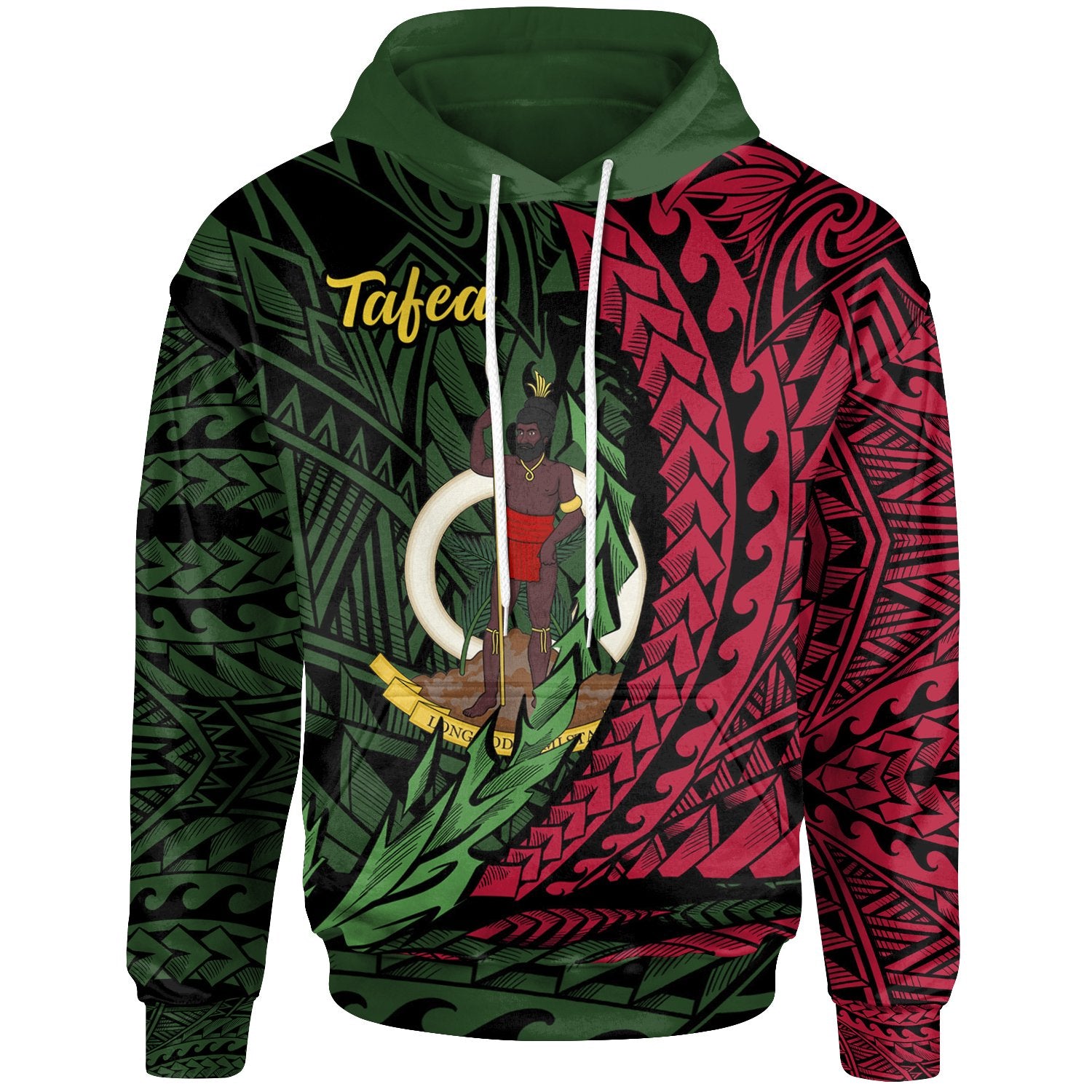Vanuatu Hoodie Tafea Wings Style Unisex Black - Polynesian Pride