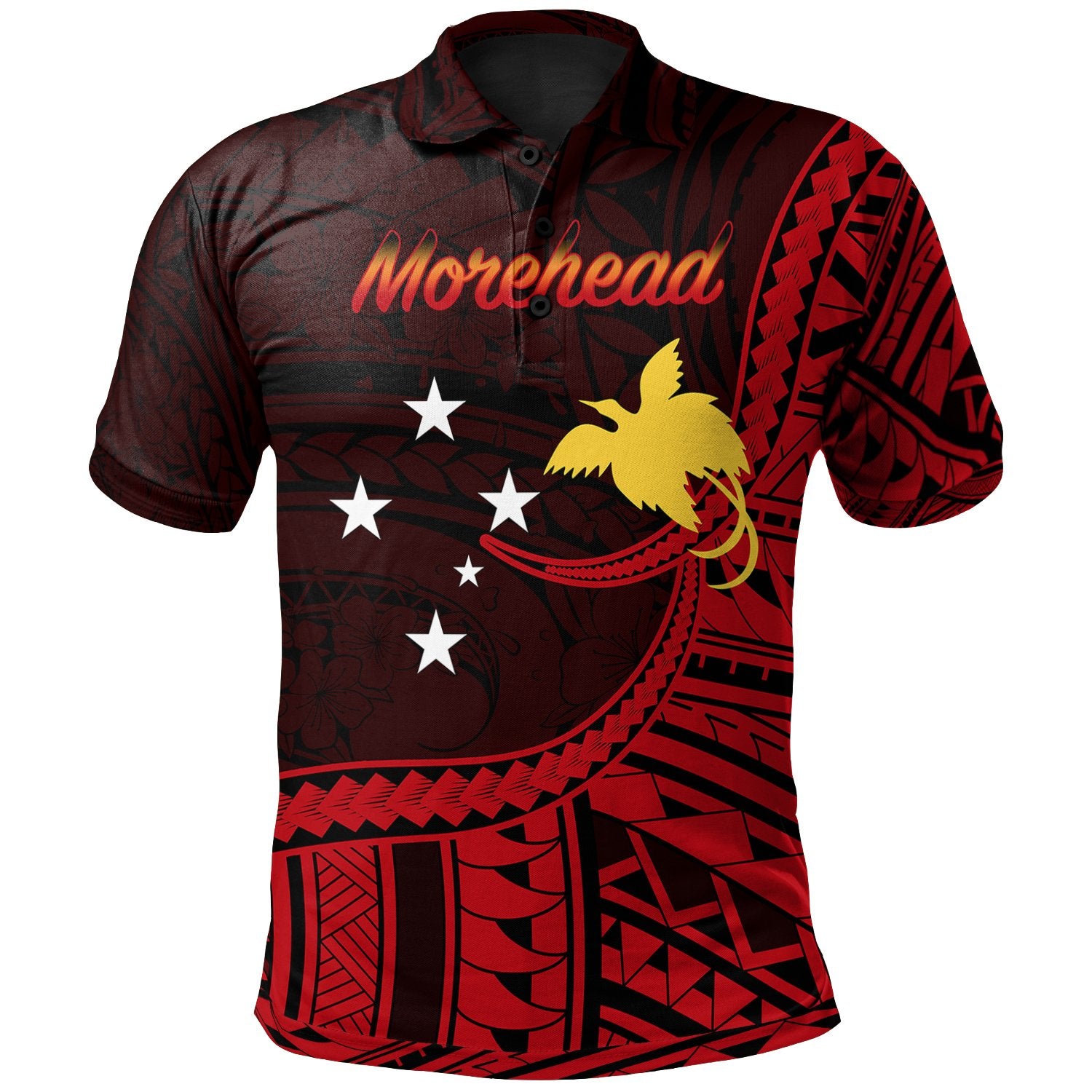 Papua New Guinea Polo Shirt Morehead Polynesian Patterns Unisex Black - Polynesian Pride