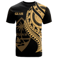 Guam T Shirt Gold Color Polynesian Patterns Best Guam Ever Unisex Black - Polynesian Pride