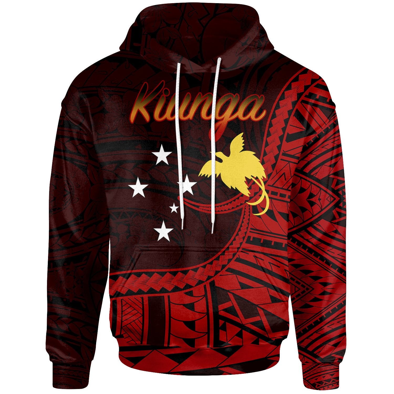 Papua New Guinea Hoodie Kiunga Polynesian Patterns Unisex Black - Polynesian Pride