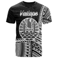 French Polynesia T Shirt Vaitape Seal of French Polynesia Polynesian Patterns Unisex Black - Polynesian Pride