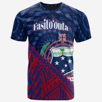 Samoa T Shirt Fasitoouta Polynesian Patterns With Bamboo Unisex Blue - Polynesian Pride