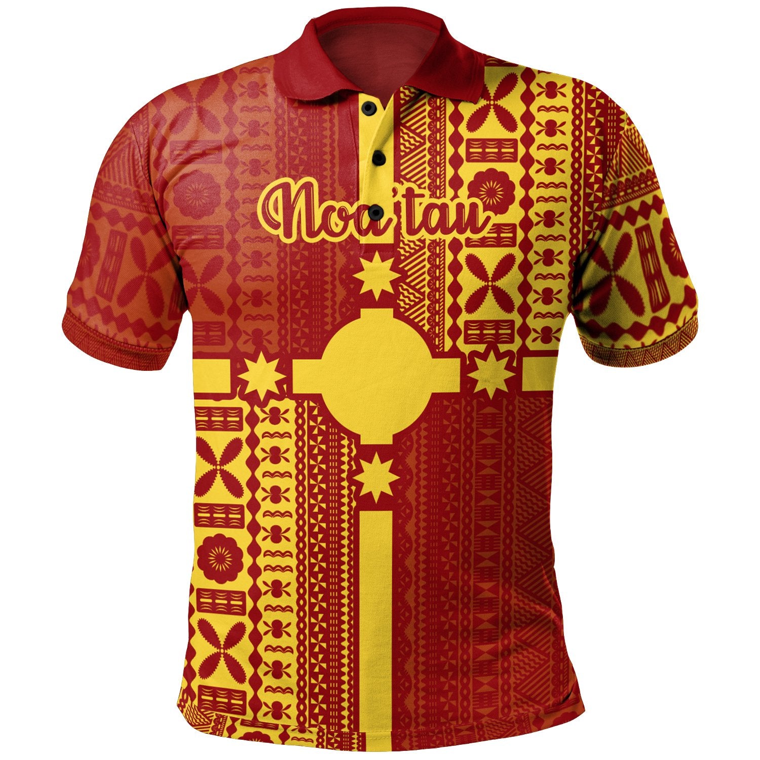 Rotuma Polo Shirt Noatau Rotuma Flag Style Unisex Red - Polynesian Pride