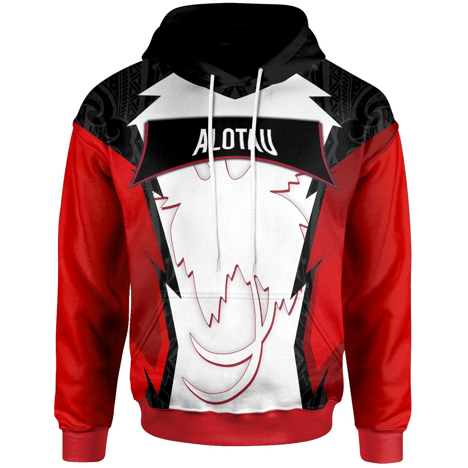 Papua New Guinea Hoodie lotau PNG Coat ofrms Unisex Red Black - Polynesian Pride