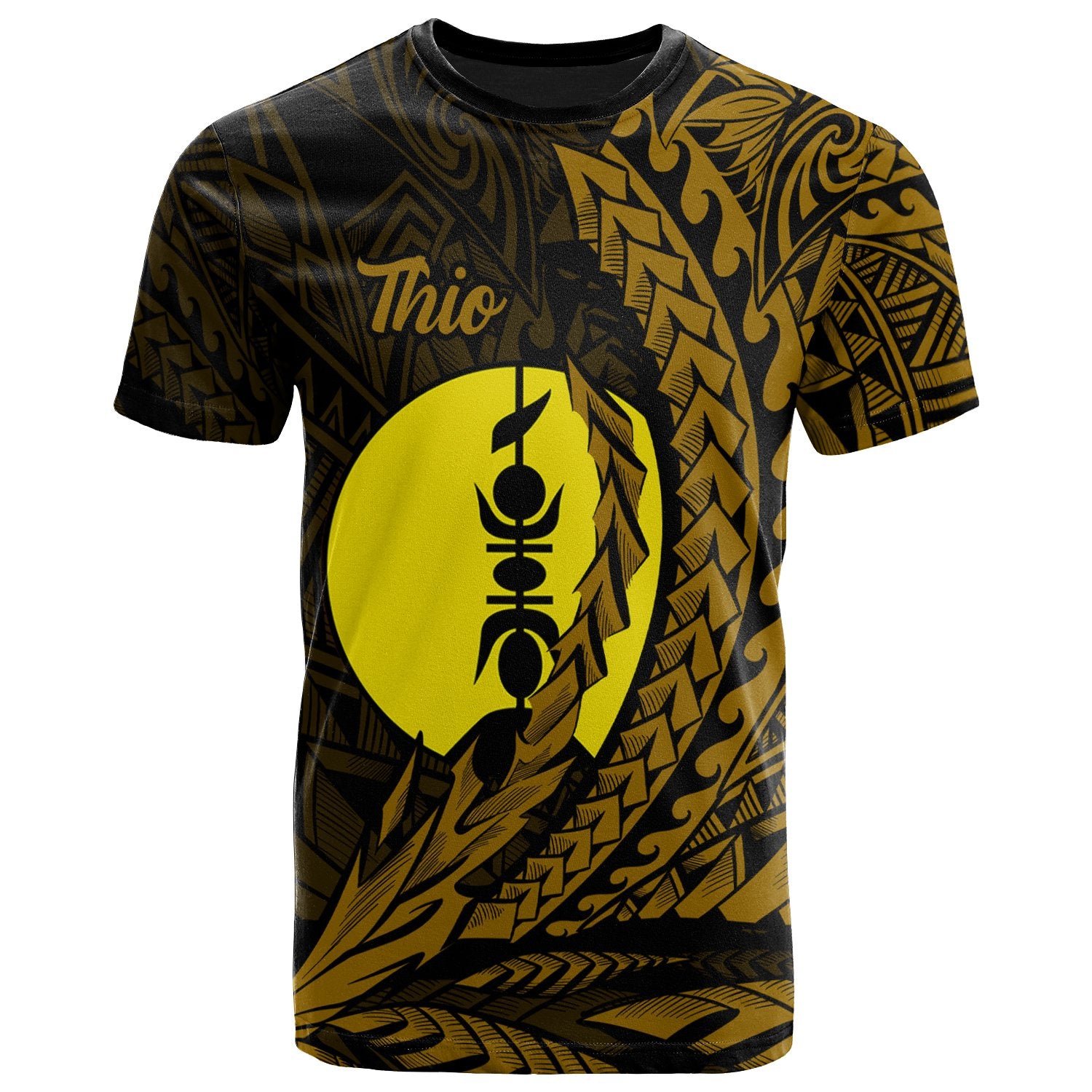 New Caledonia T Shirt Thio Wings Style Unisex Black - Polynesian Pride