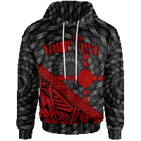 Rotuma Hoodie Custom Red Tapa Patterns With Bamboo Unisex Red - Polynesian Pride