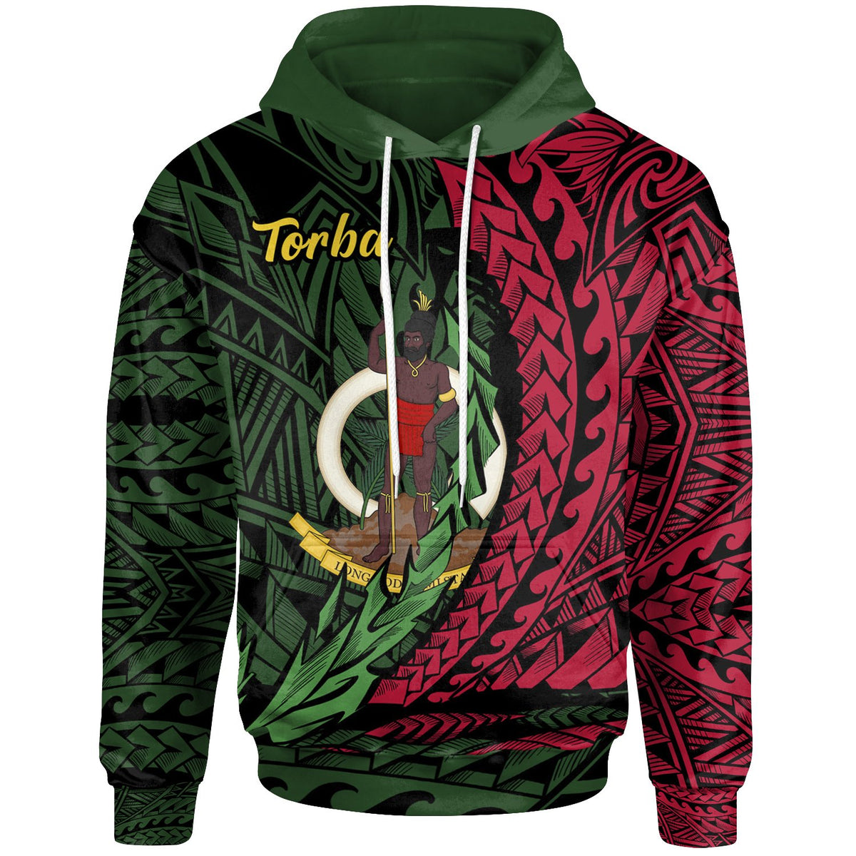 Vanuatu Hoodie Torba Wings Style Unisex Black - Polynesian Pride
