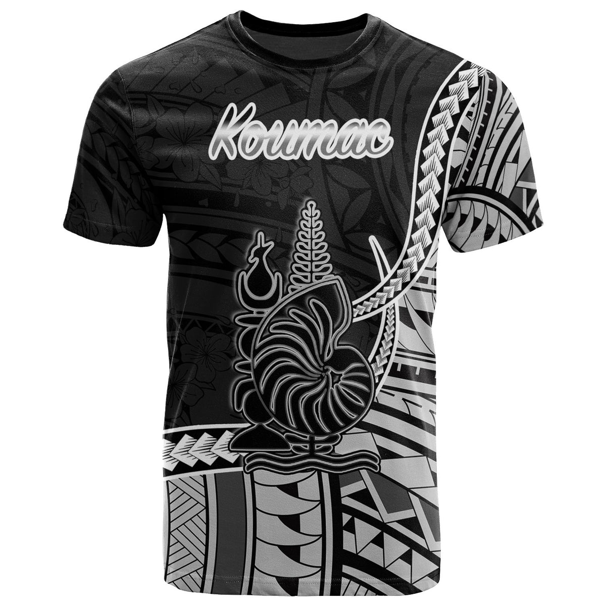 New Caledonia Islands T Shirt Koumac Seal Of New Caledonia Islands Polynesian Patterns Unisex Black - Polynesian Pride