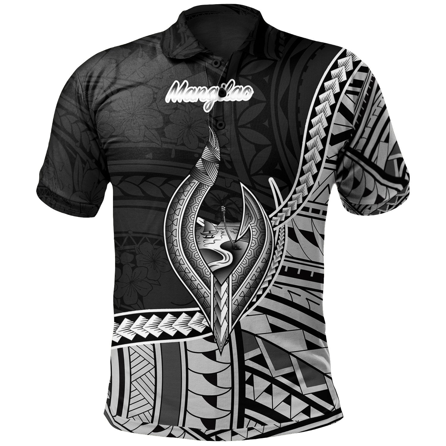 Guam Polo Shirt Mangilao Seal Of Guam Polynesian Patterns Unisex Black - Polynesian Pride