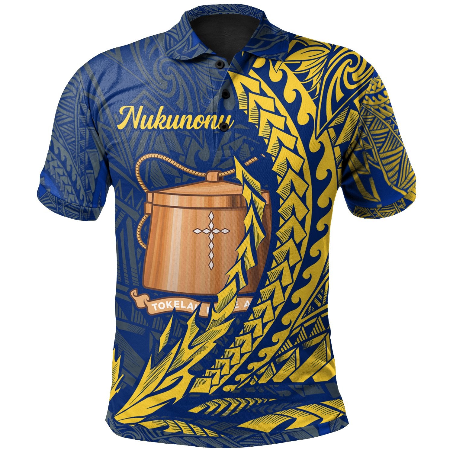 Tokelau Polo Shirt Nukunonu Wings Style Unisex Black - Polynesian Pride