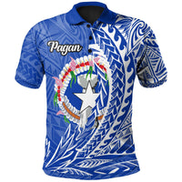 Northern Mariana Islands Polo Shirt Pagan Wings Style Unisex Blue - Polynesian Pride