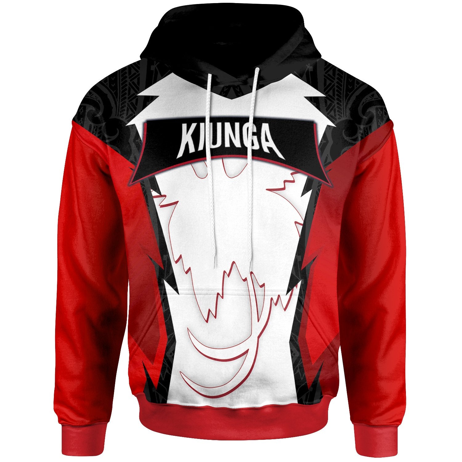 Papua New Guinea Hoodie Kiunga PNG Coat ofrms Unisex Red Black - Polynesian Pride