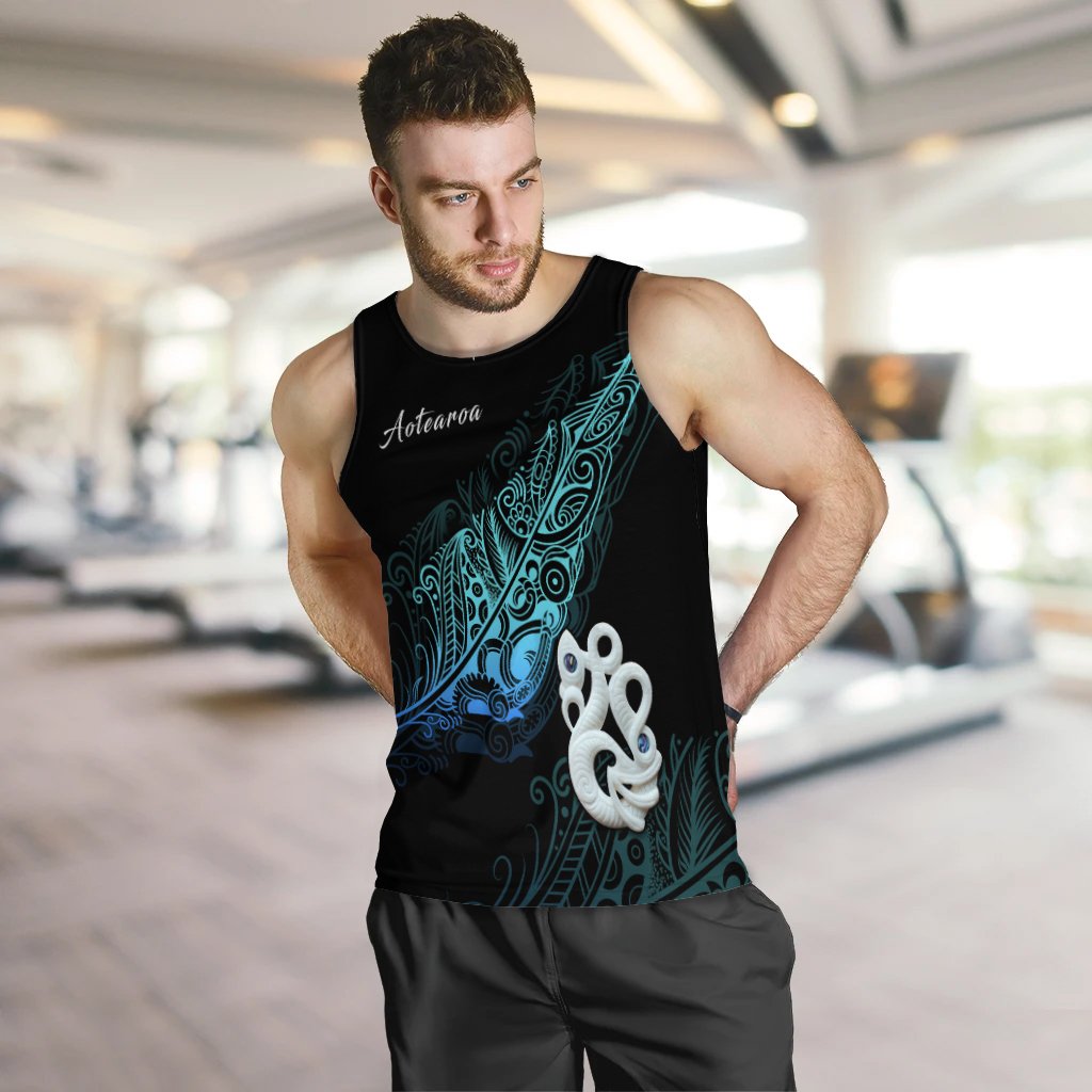 Aotearoa Men Tank Top Fern Mix Manaia Matau LT13 - Polynesian Pride