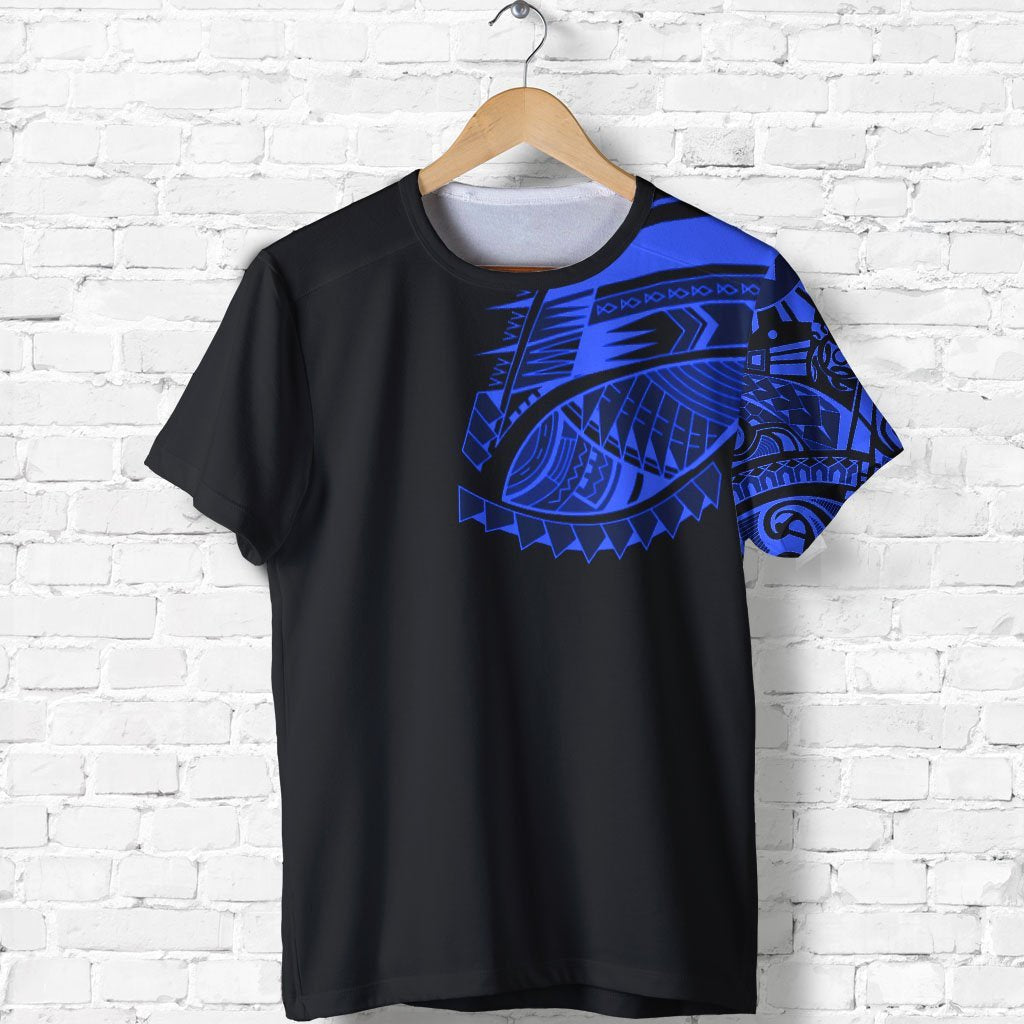 Polynesian T Shirt Polynesian Chest Tattoo Special Blue Unisex Art - Polynesian Pride