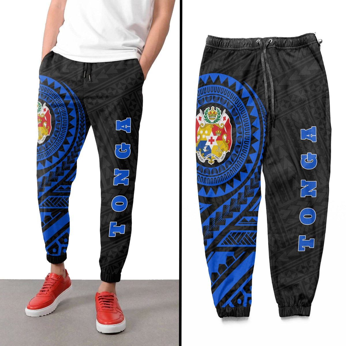 Tonga Rising Sweatpants (Blue) A6 Unisex Blue - Polynesian Pride