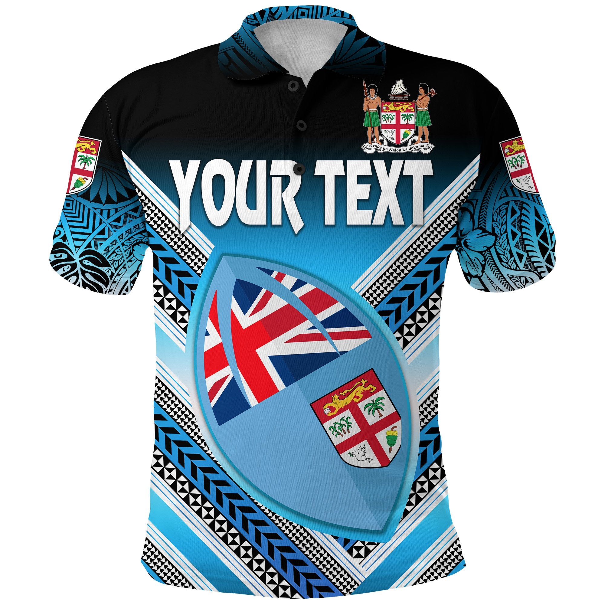 Custom Fiji Rugby Polo Shirt Map Creative Style Unisex Blue - Polynesian Pride