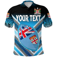 Custom Fiji Rugby Polo Shirt Map Creative Style Unisex Blue - Polynesian Pride