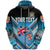 Custom Fiji Rugby Zip Hoodie Map Creative Style Unisex Blue - Polynesian Pride