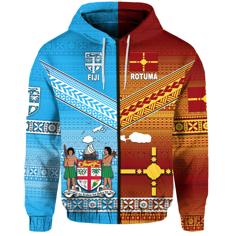 Fiji Rotuma Hoodie Tapa Pattern Together LT8 - Polynesian Pride