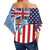 Fiji With America Flag Off Shoulder Wrap Waist Top LT10 - Polynesian Pride